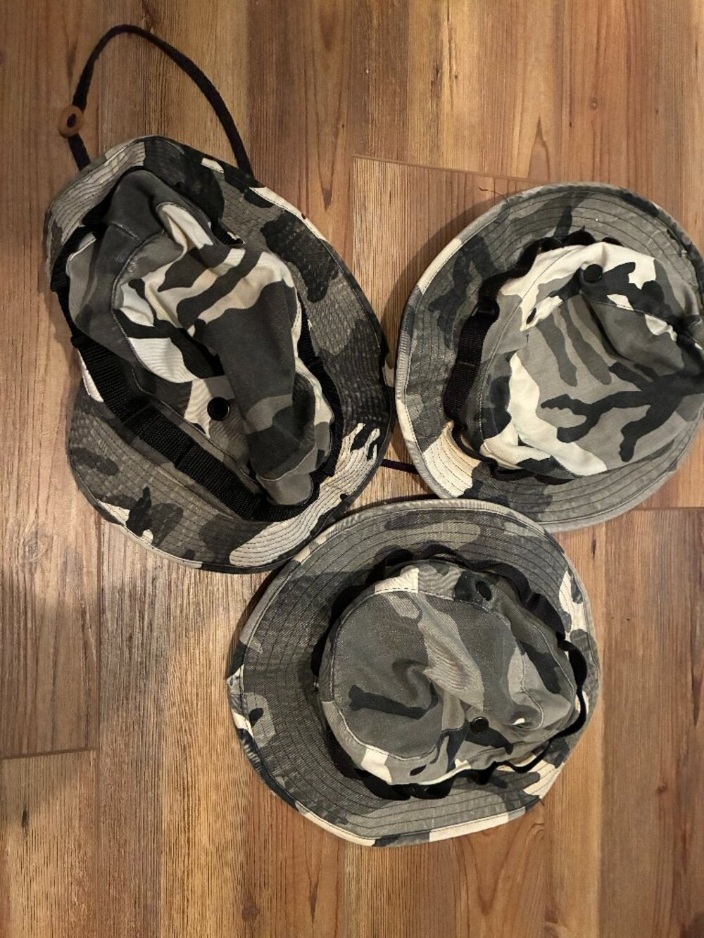 3 Camo Bucket Hats size 7 3/4